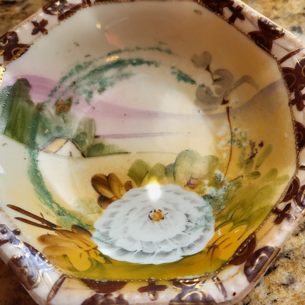 Antique Stamped Handpainted Nippon TE-OH 5.5 In Bowl - Picture 3 of 12